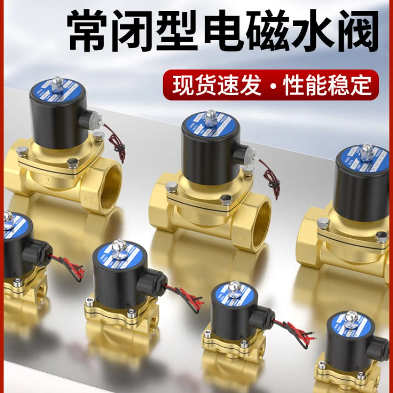 2W normally closed 24V solenoid water valve 220V copper switch valve 2 minutes 4 minutes 6 minutes 1 inch stainless steel drain