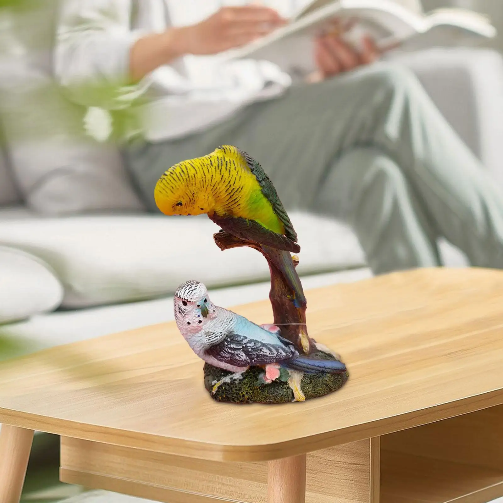 Macaws Sculpture Bird Animal Figurine Collection Ornament, Parrots Statue, for Corner Racks Garden Wall Racks Bookshelf Patio