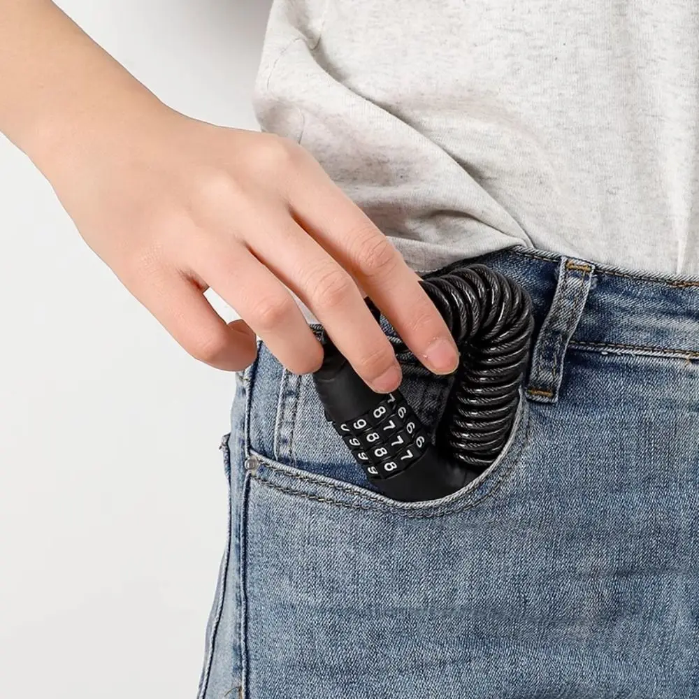 Helmet Lock Chain Lock Number Lock Durable 4 Digit Password Lock Solid Color Anti-theft Alloy Padlock Trolley Case