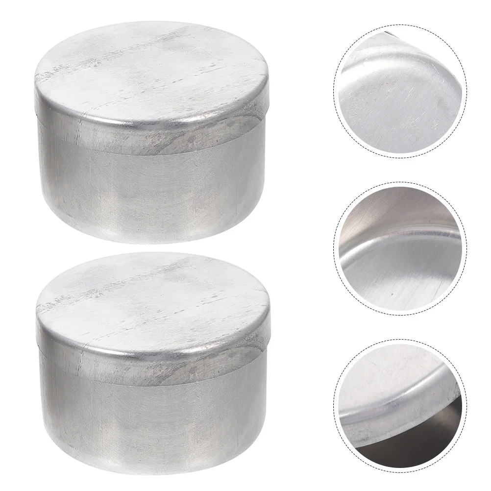 

2pcs Aluminum Weighing Boxes Sample Jars For Lab Soil Containers Round Metal Tins Storage Small Empty Holders