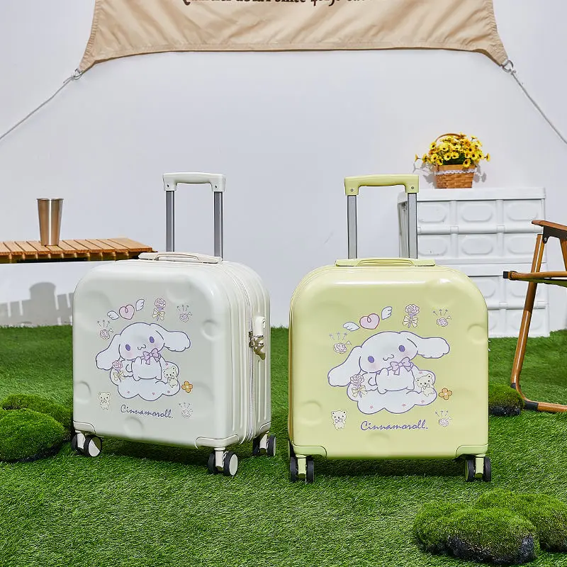 

Kawaii Anime Trolley Box Cinnamoroll Suitcase Cartoon Travel Boarding Trunk Password Box Comfortable Light Trolley Case Boarding