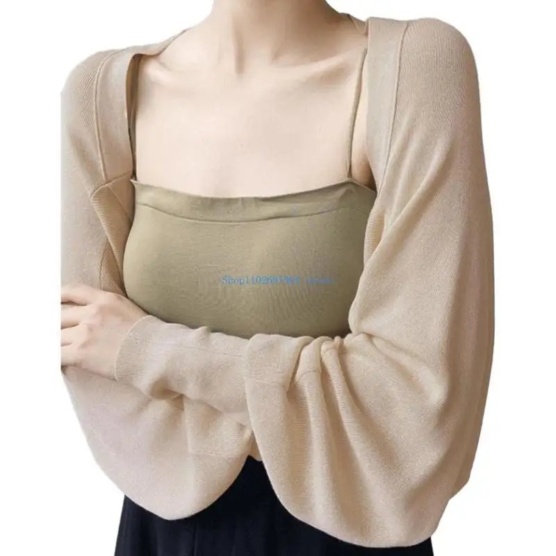 

N7YF Womens Shrug Boleros Lightweight Long Sleeve Open Front Cropped Cardigan Sweaters Cardigans for Dresses Streetwear