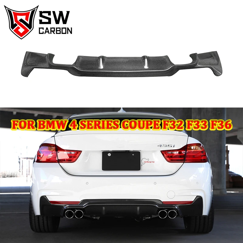 Carbon Fiber 3D Style Rear Diffuser for BMW 4 Series F32 F33 F36 M Sport 420i 428i 435i Rear Bumper Lip Under Spoiler Splitter