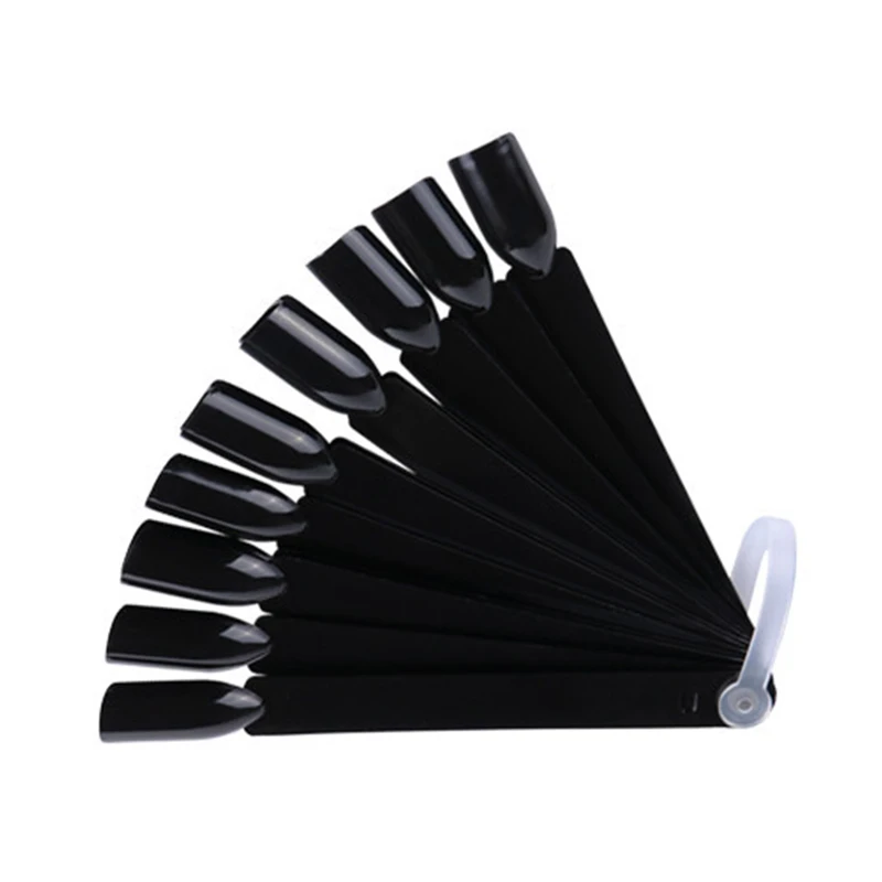 White Clear Black False Nail Tips Display Board Fan Shaped Polish Color Card Manicure Nail Art Practice Show Display Tools