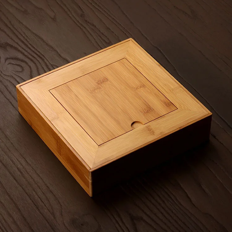 

New Luban Lock Pu'er Box, Bamboo Divider Tray, Knife & Needle Accessories, Carved Wood Cake Storage Box