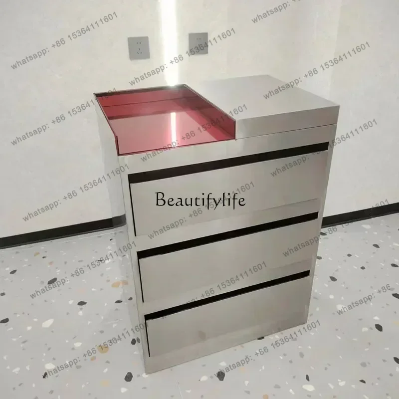 

D30Barber Shop Tool Cabinet for Hair Salon Stainless Steel Hair Salon Hair Cutting Rack