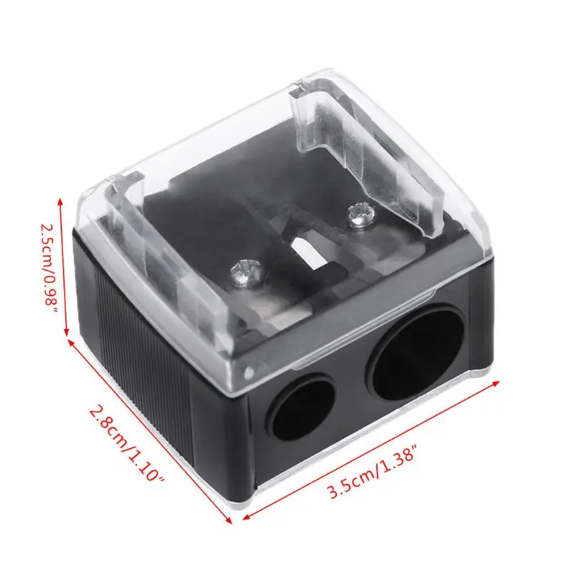 Y1UF 2 Holes Cosmetic Pencil Sharpener for Eyebrow Lip Liner Eyeliner Pen Tool