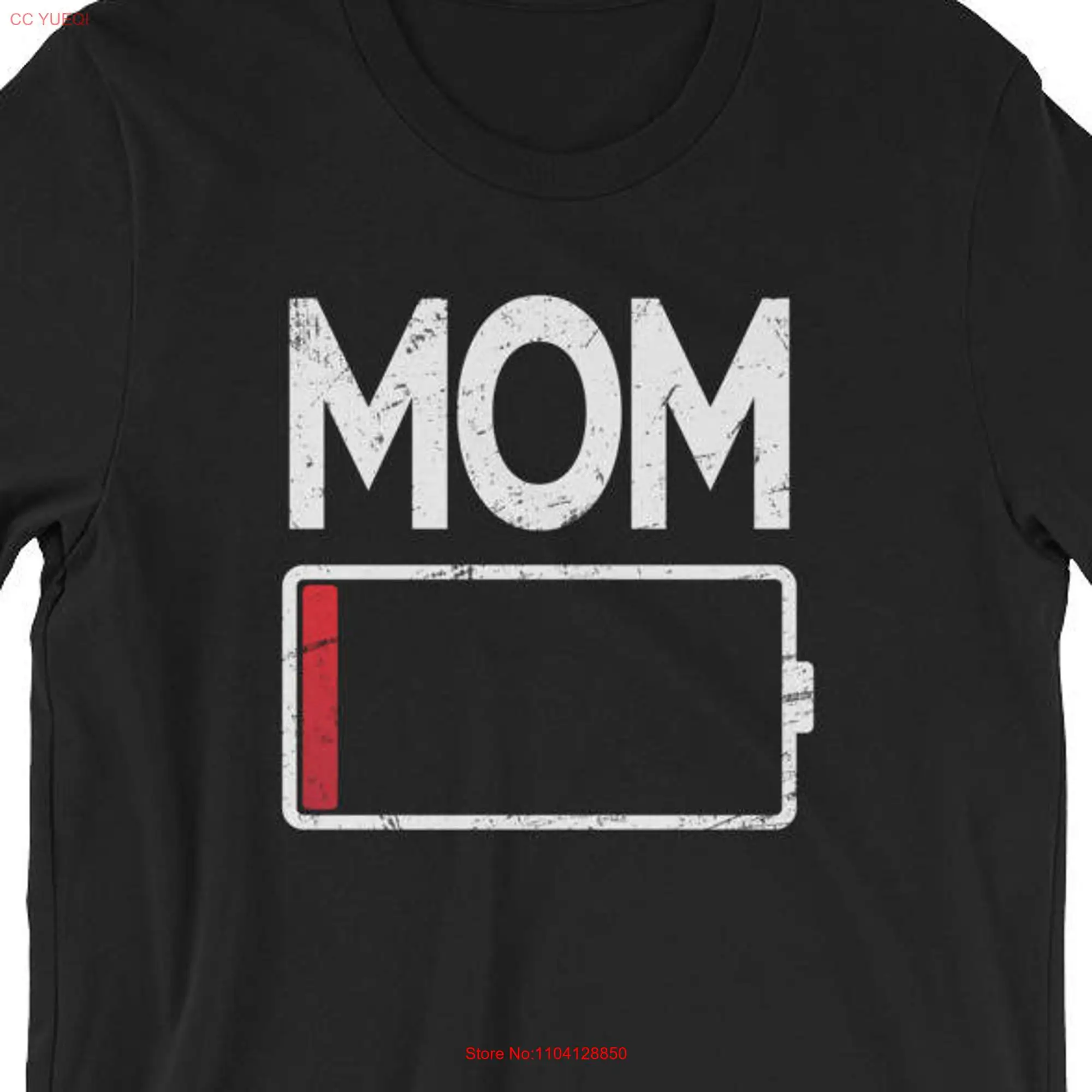 Funny Tired Mom Low Battery UNISEX T Shirt Mother's Day  long or short sleeves