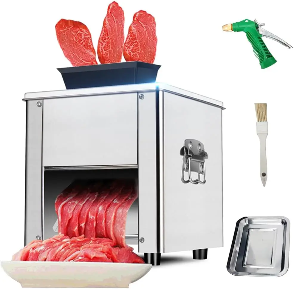 Máquina cortadora de carne elétrica, 7mm, máquina de corte e trituração, 850w, cortador de carne com aço inoxidável