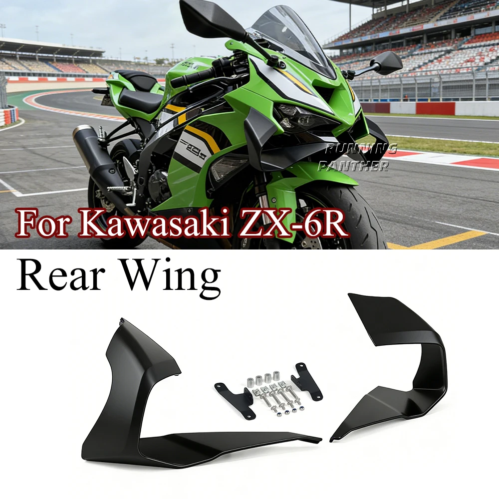

Motorcycle For Kawasaki ZX-6R 2024-2026 Front lip guide cover of fixed wing Front Spoiler Wing Aerodynamic Winglet Kit Fairing ﻿