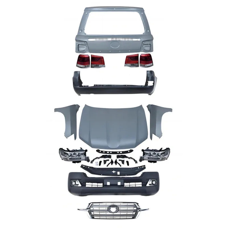 

Обвес пластиковых бамперов из полипропилена включает передние и задние фонари LC200 2008-2015, изменение в стиле 2016-2020 гг.