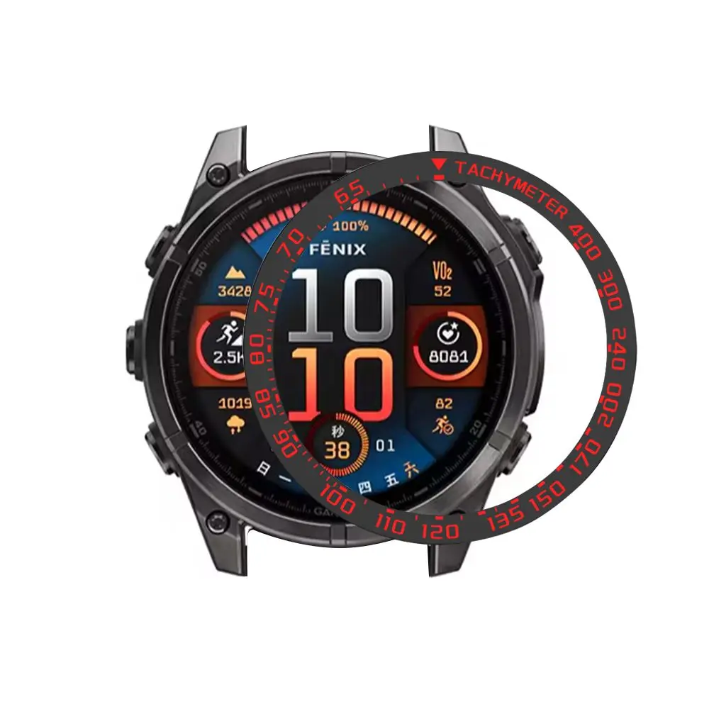Stainless Steel Bezel Ring Styling Case Protective Anti-Scratch Metal Frame Replacement for Garmin Fenix 8/Tactix 8 51MM