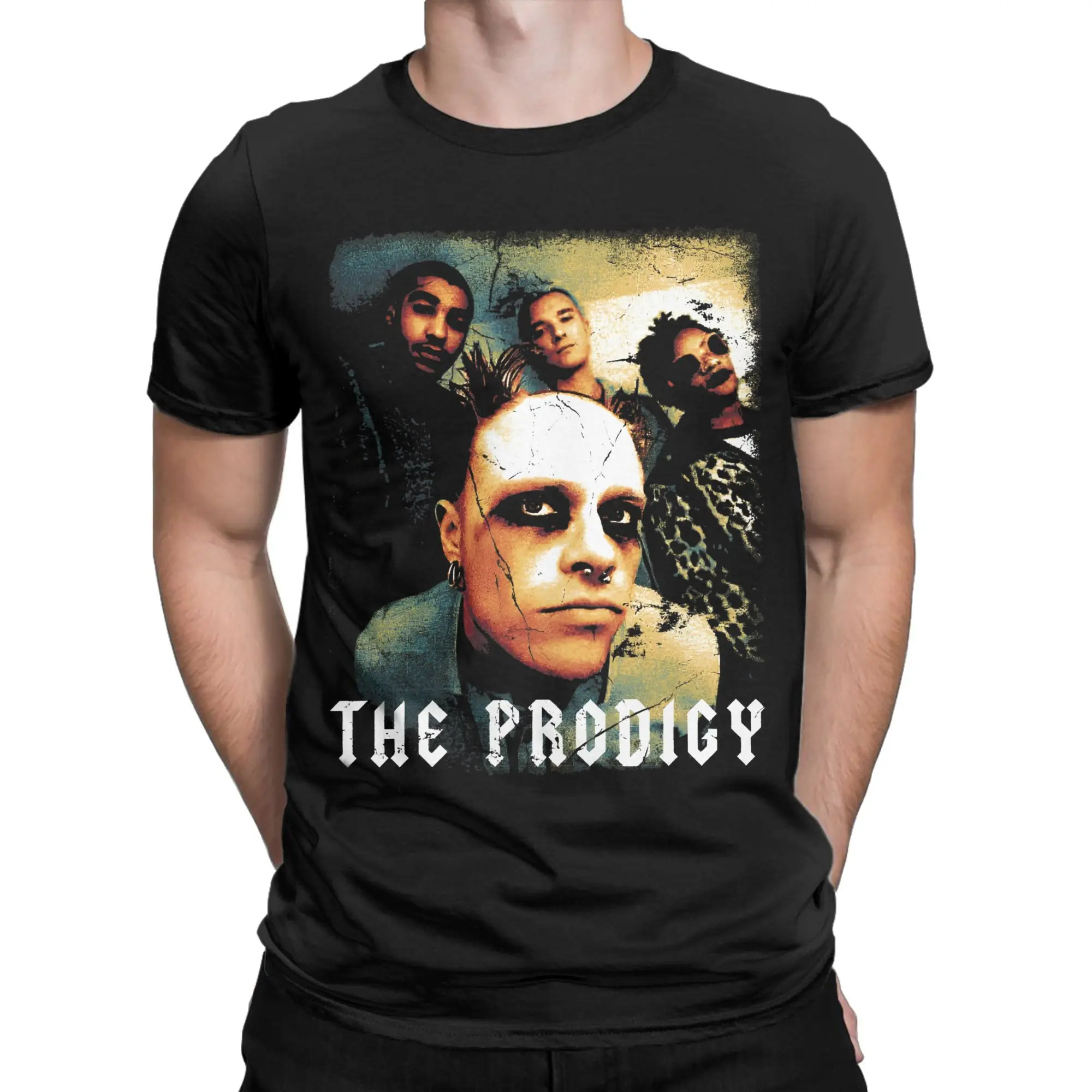 Men Vintage The Prodigys  T Shirts  100% Cotton Clothes Funny Short Sleeve Round Collar Tees Printed T-Shirt