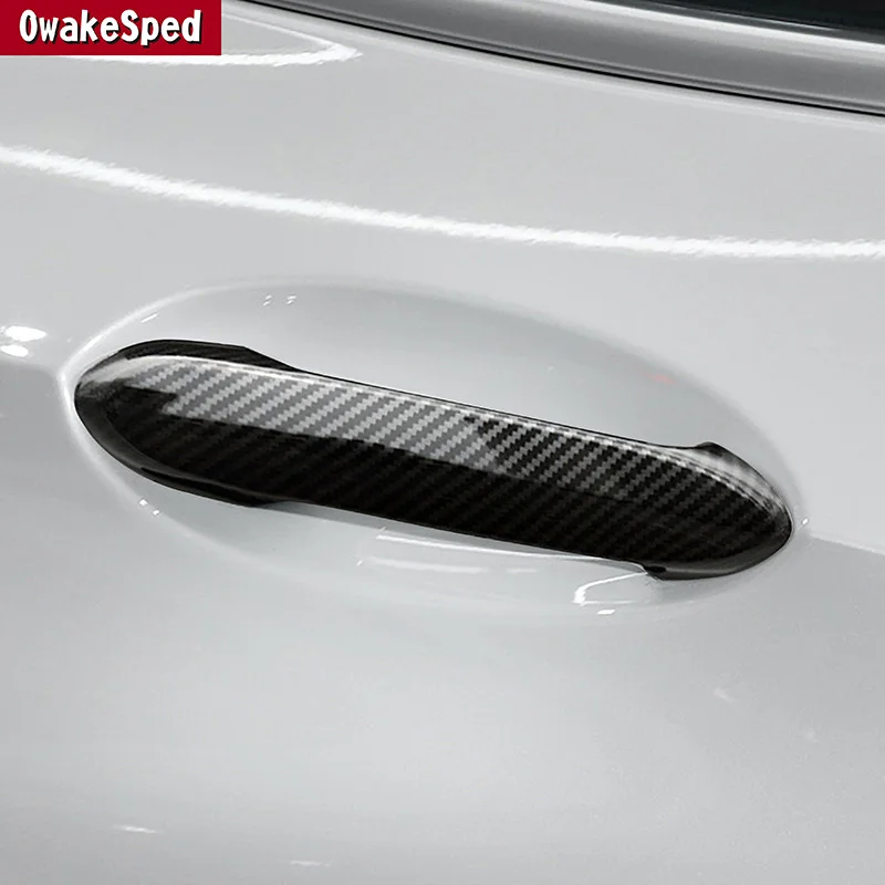 

For BMW 3 Series G20 2020-2022 LHD Carbon Fiber Color Car Outer Door Handle Cover Decoration Trim Stickers Exterior Accessories