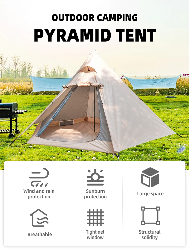 Lightweight Foldable Outdoor Camping Kids Toy Tent Pyramid Tent Play House for Children for Outdoor Recreation