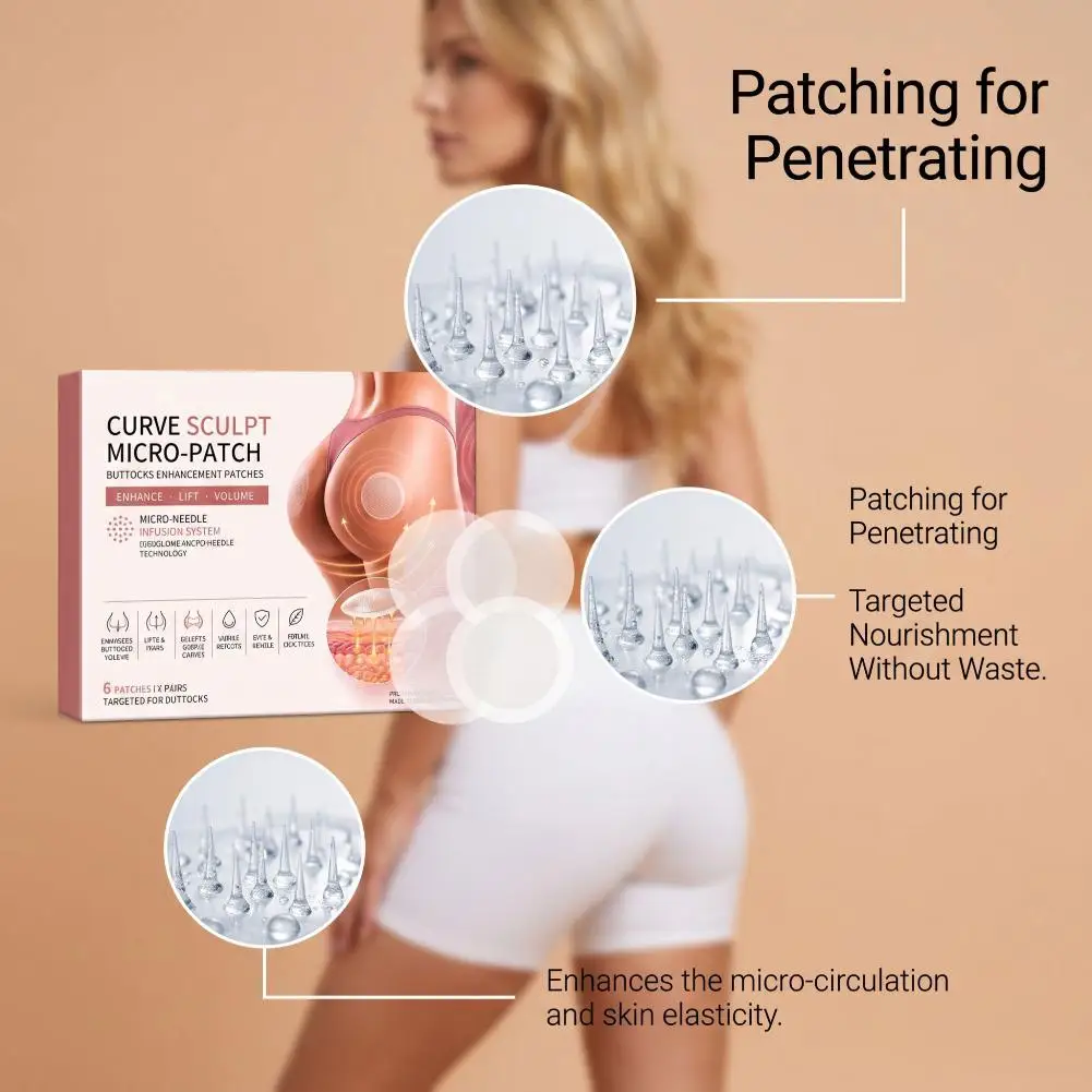 Enhance Lift Buttocks Volume Patches Curve Sculpt Micro-Patch Dissolving Micro-Needle Infusion Women Plumping Buttocks Stickers
