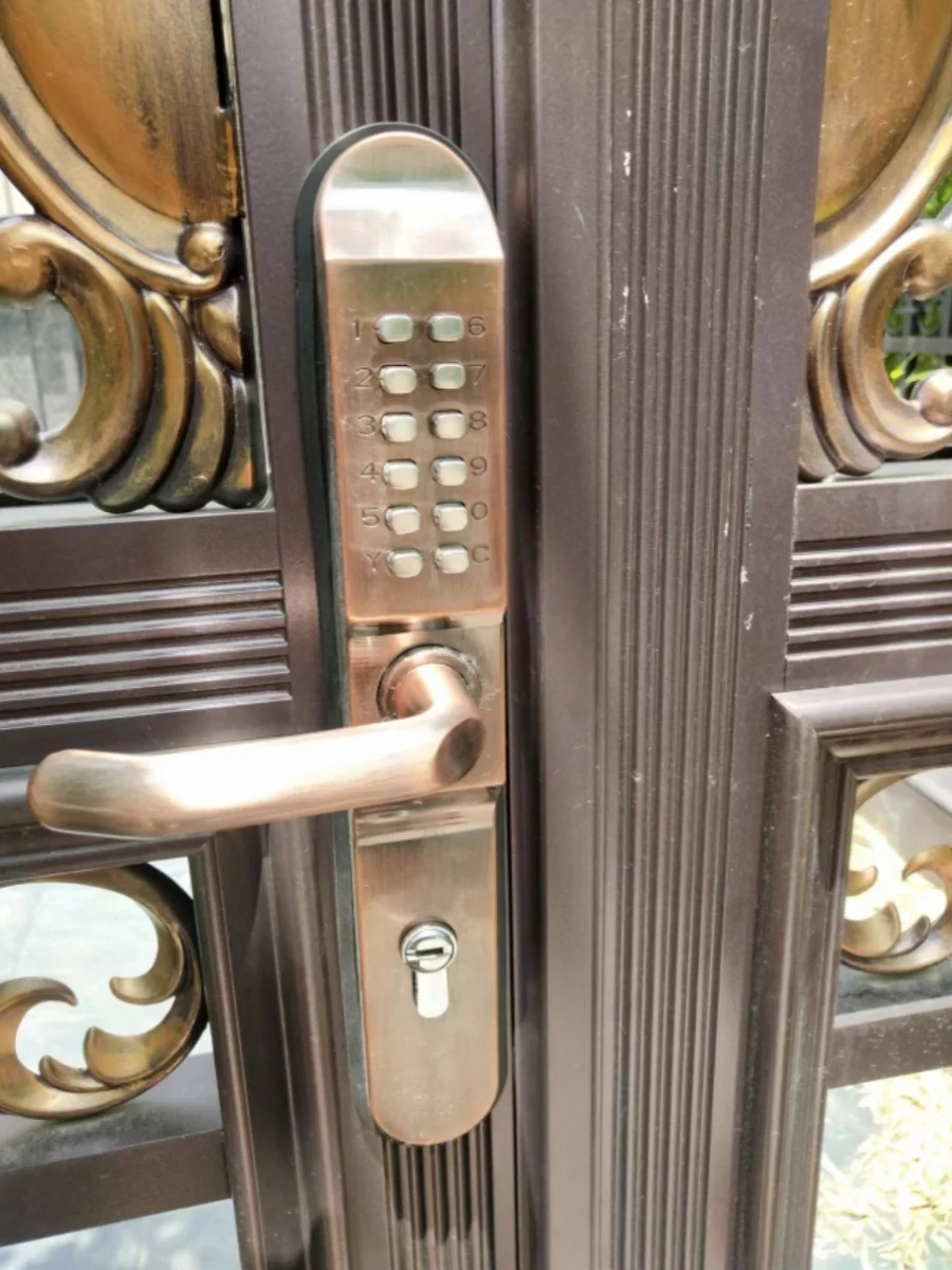 FOR outdoor double-sided mechanical password lock waterproof, no need for electric hollow aluminum courtyard door, garden key