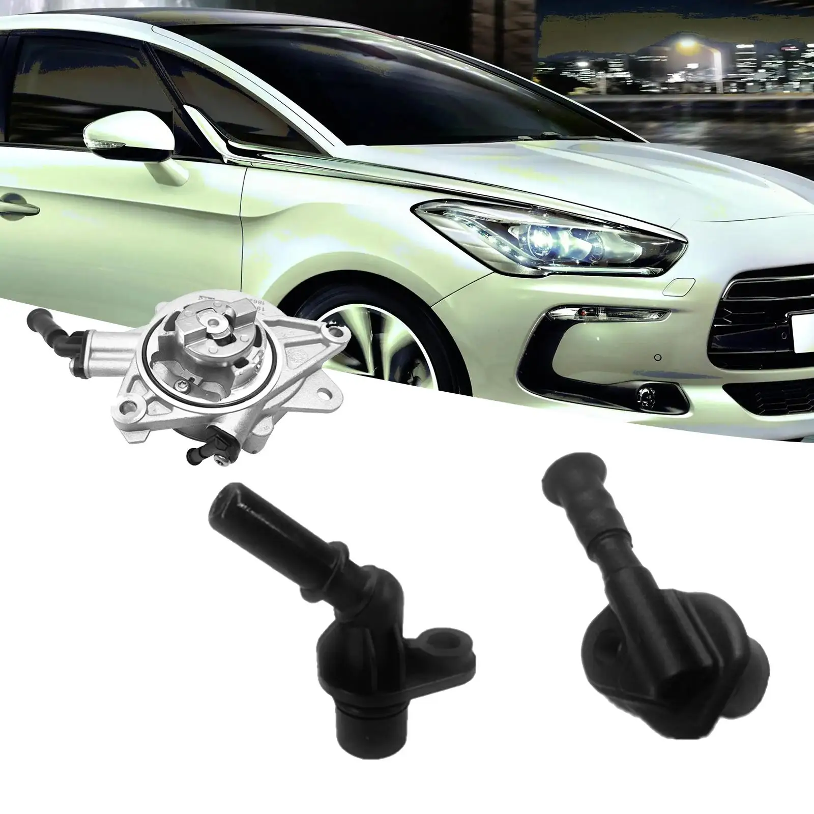 Brake Vacuum Pump Connector Booster Check Valve Fitting Replaces for Citroen
