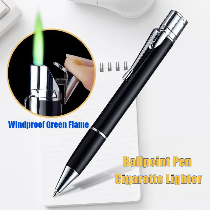New Ballpoint Pen Lighter Creative Metal Windproof Cigarette Lighters & Smoking Accessories Direct Factory Sales Cigar Ignition - Image 2