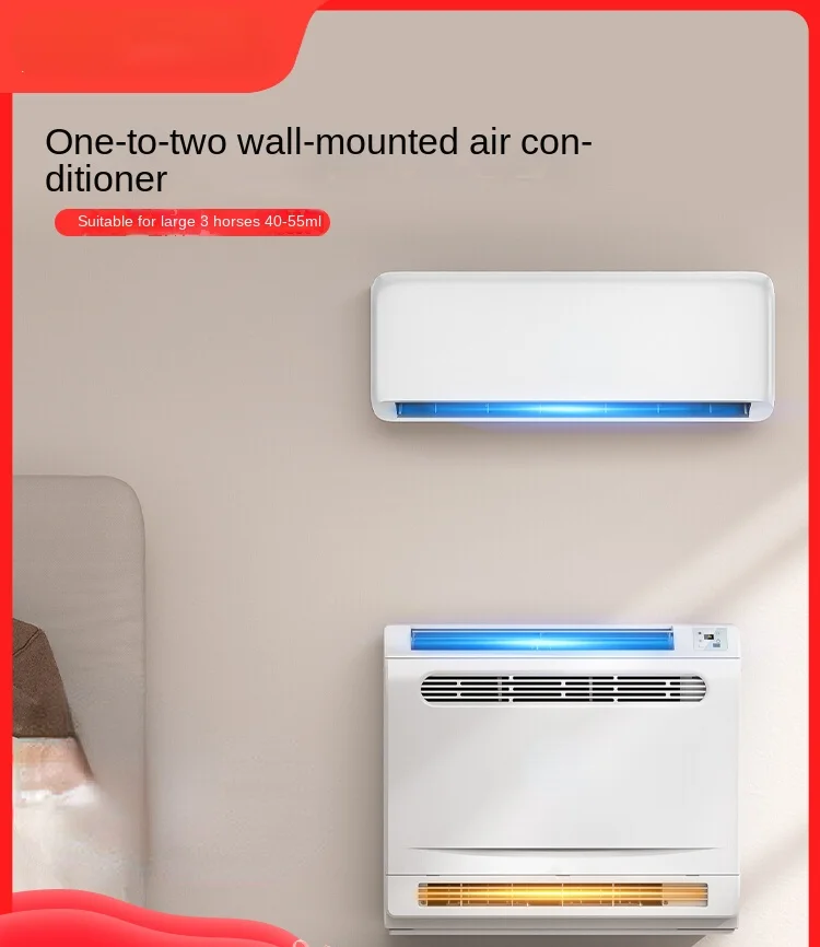 

Air Source Heat Pump One-to-Two Central Conditioner Large Household Cooling and Heating Frequency Conversion Multi-Connection