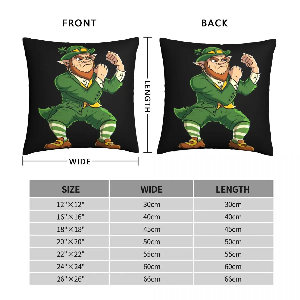 Fighting Irish Leprechaun Pillowcase Polyester Linen Velvet Printed Zip Decor Pillow Case Sofa Cushion Cover 45x45