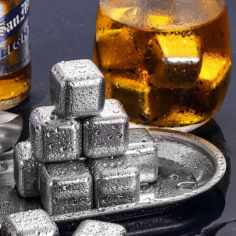 

Stainless Steel ice Cube Domestic Metal Tartar Quick-frozen Ice cube Whisky ice Hockey Set bar beer iron cube 304 Mold