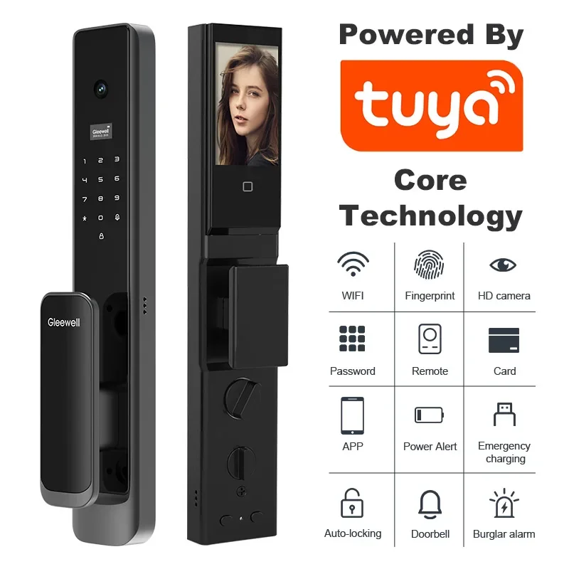 High-Security 3D Face Recognition Intelligent Door CNC Lock Electronic Security Lock Biometric Fingerprint App Digital Door Lock