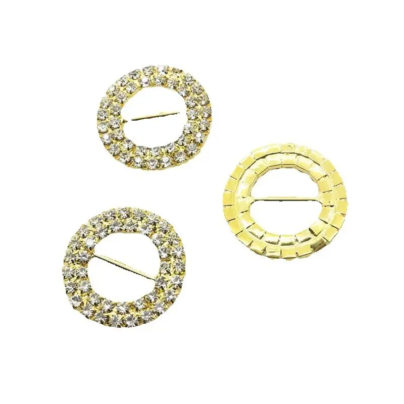 ZMASEY 10pcs/lot 26mm Metal Diamond Buckle Wedding Supply Decoration Invitation Round Shape Rhinestone Buckles Factory