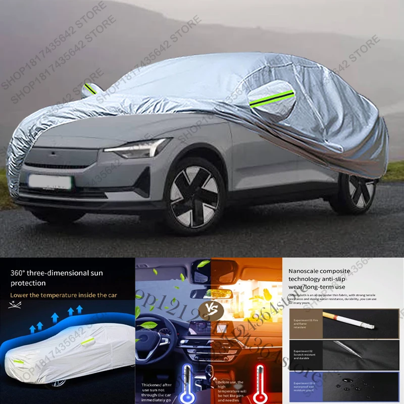 Full Car Cover Compatible with Polestar 2 2020-2025 All-Weather Sun Rain UV Dust Proof Rain Outdoor Indoor Protect