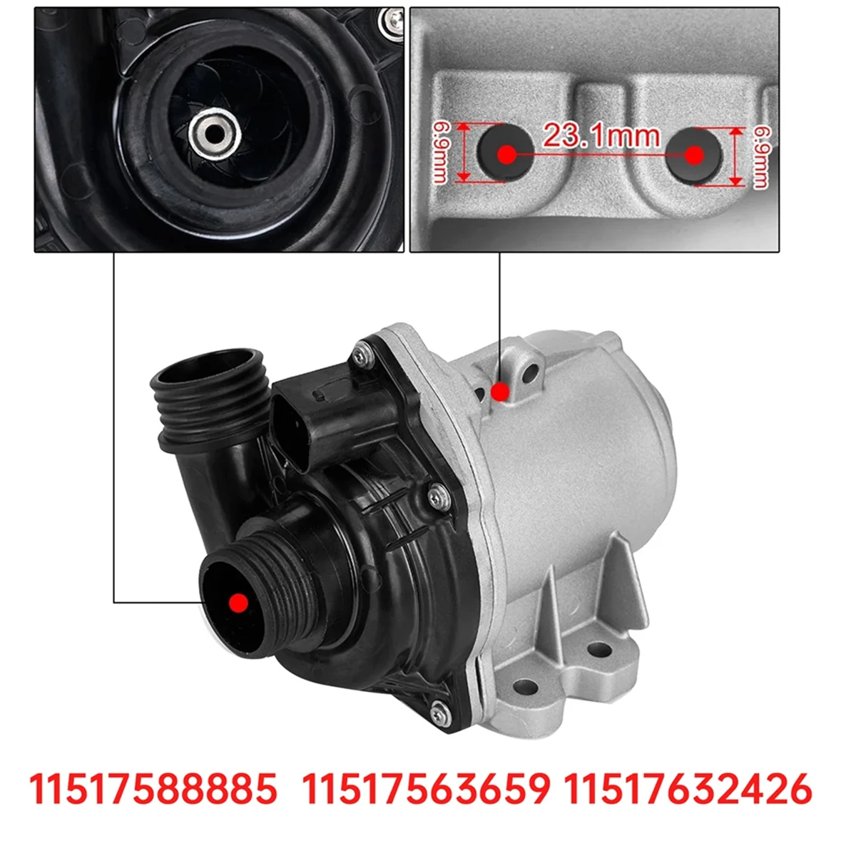 T45C_ 11517588885   ترموستات مضخة مياه المحرك الكهربائي لسيارات BMW 3 5 6 7 Series N54 N55 3.0L 135i 335i 11517563659 11517632426