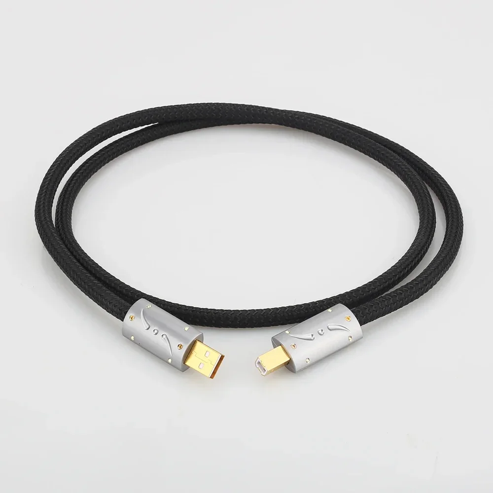 Viborg UC01 HI-End Silver Plated OFC USB Audio Cable Audiophile USB AB A-B DAC Gold plating DAC Decoder Printer Data cable