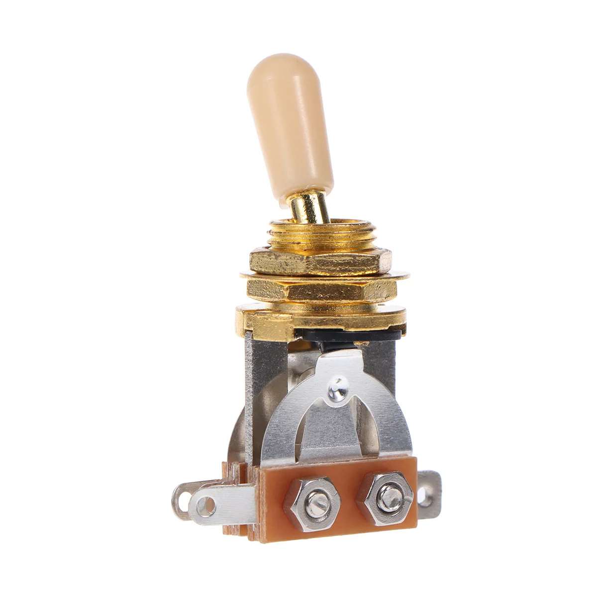 

3-Way Electric Guitar Toggle Switch Golden Head Yellow No-Noise Durable Practical Use Precise Design Guitar Toggle