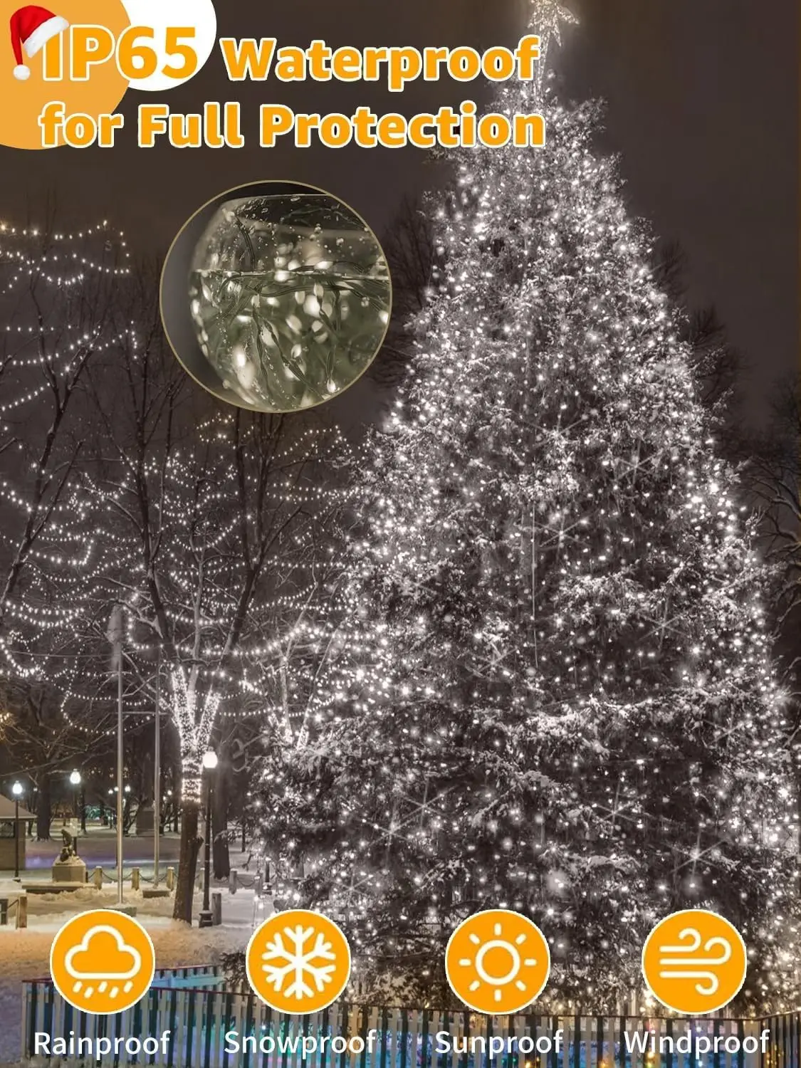 1500 LED أضواء عيد الميلاد 459 قدم شجرة عيد الميلاد الخفيفة ، الجنية سلسلة أضواء منزل أضواء عيد الميلاد ، حديقة شجرة الزفاف #3