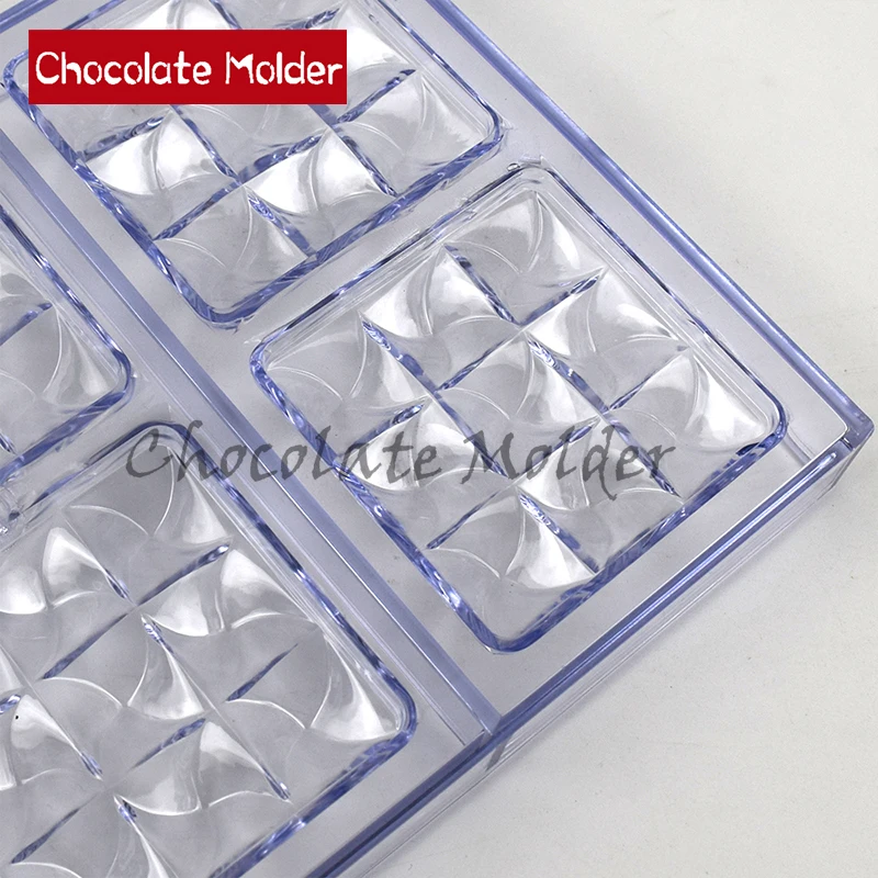 6 Cavity Polycarbonate Chocolate Molds Chocolate Bar Bonbons mini MOULIN Shape Candy Fondant Forms Baking Pastry Tools Mould