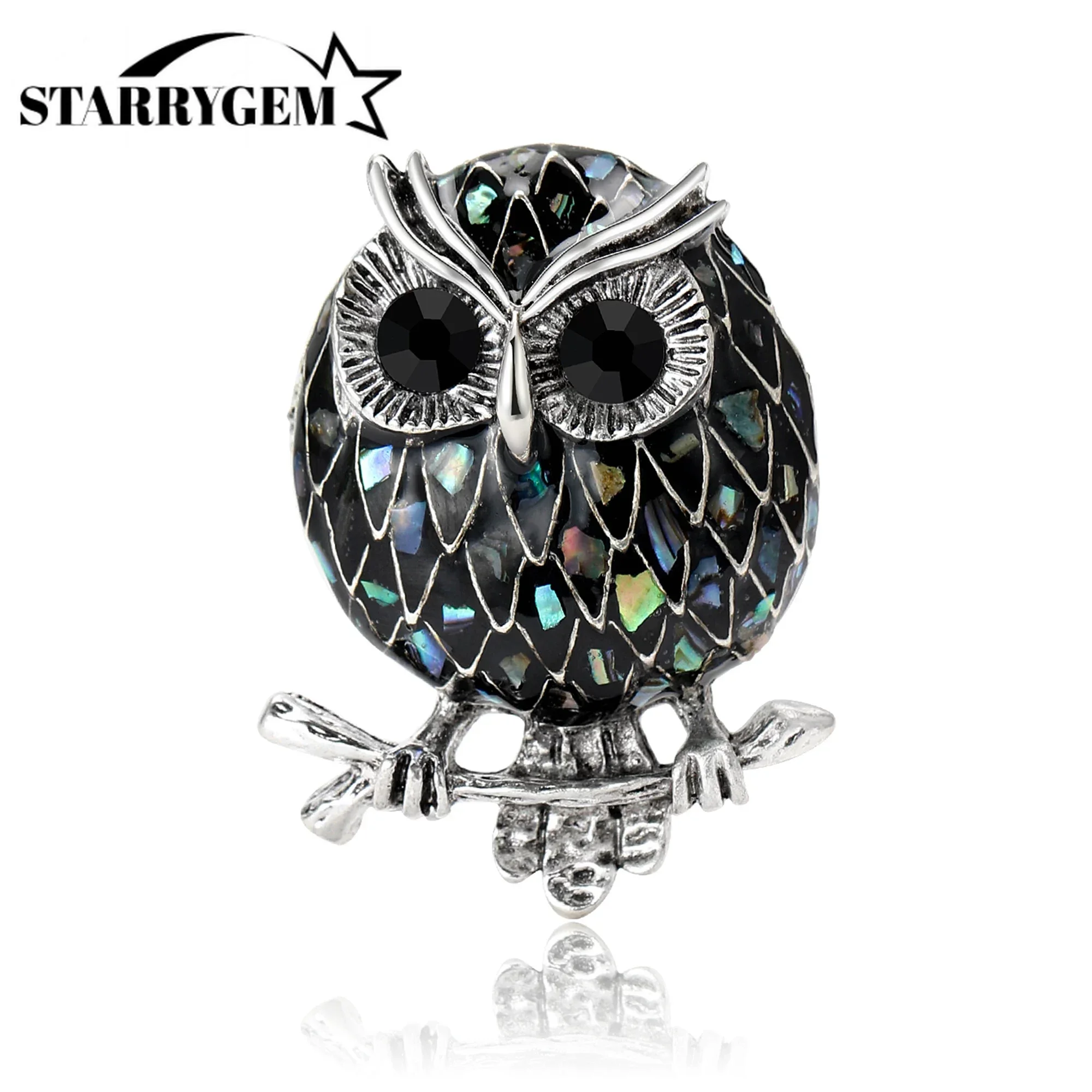 Enamel Owl Brooches for Women Trendy Shell Bird Pins Office Party Friend Gifts Jewelry Accessories