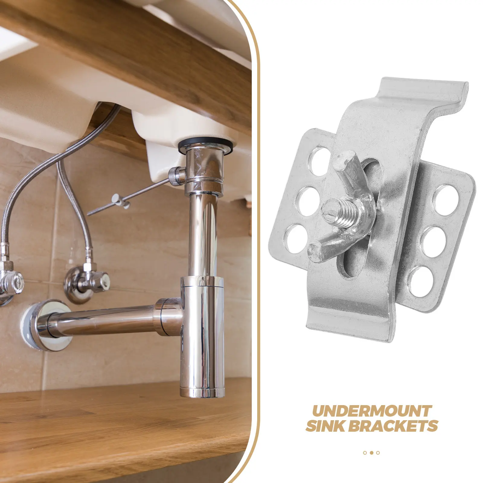 

Pcs Bathroom Kitchen Undermount Sink Clips Heavy Duty Support Brackets Rustproof Installation Hardware Stable Fixing Clamps