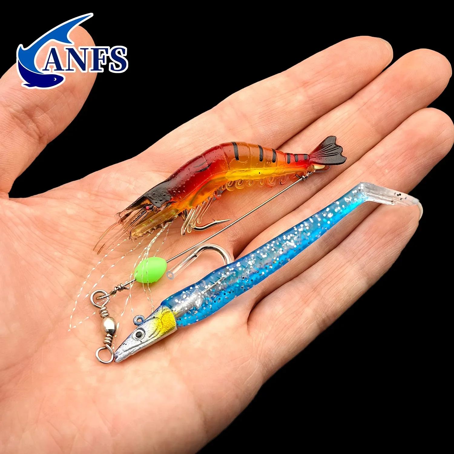 ANFS 12 ชิ้นเหยื่ออ่อนเหยื่อตกปลาประดิษฐ์การออกแบบสารพัน, กุ้ง Bionic เหยื่ออ่อน, อุปกรณ์ตกปลากลางแจ้ง