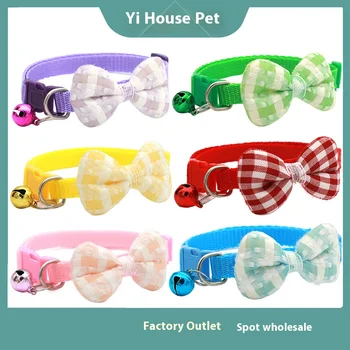 Nudo de corbata de cuello de gato a cuadros ajustable de 1 pieza: perfecto para vestir festivos y uso diario