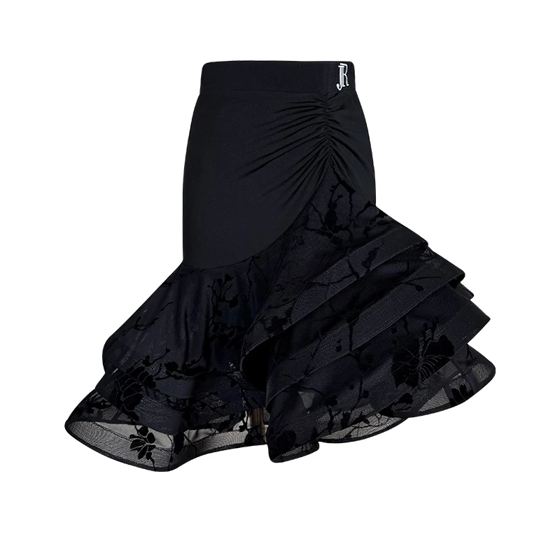 Spódnica do tańca latynoamerykańskiego, odzież treningowa, koronkowa spódnica z fiszbinami, kostium do samby, cha-chy, salsy, strój do ćwiczeń cha-chy, odzież treningowa DQL12162