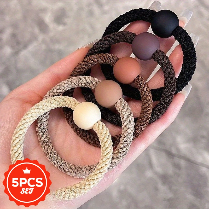 

5pcs/set New Style Headband for Women, Hair Tie, Durable, Tied Hair, High Ponytail Headband, Hair Elastic, Hair Rope