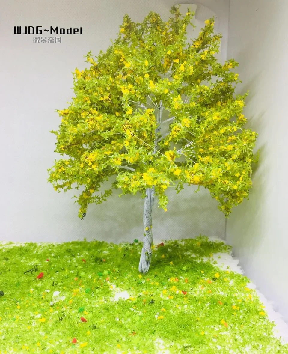 

Sand table model yellow-green flowers large size model railway landscape garden street trees20-25cm