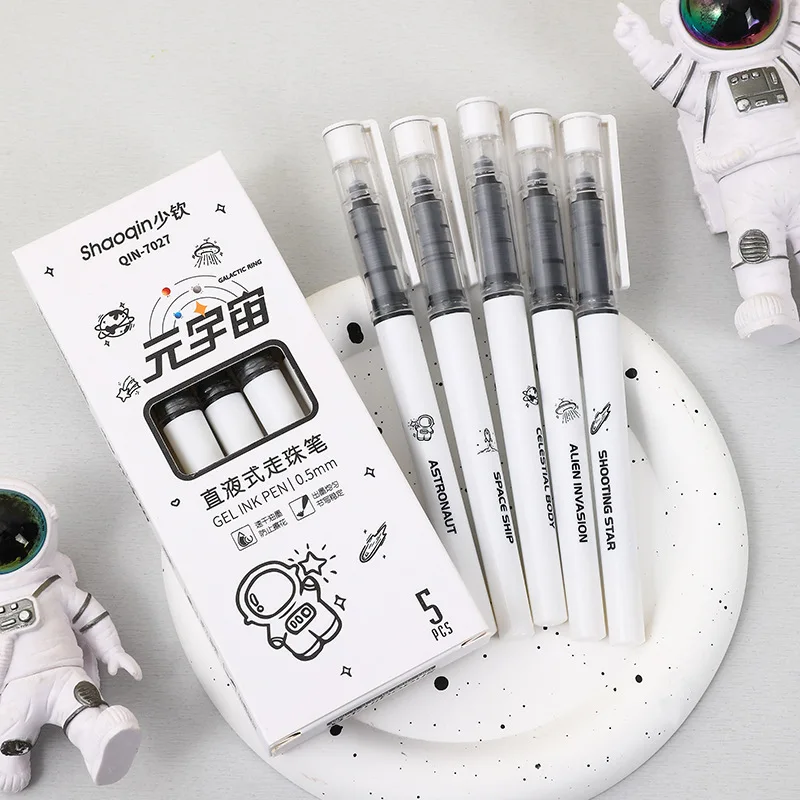 50 pcs/lot Creative Astronaut Universe Straight Liquid Pen For Writing Cute 0.5mm Pen Stationery Office School Supplies