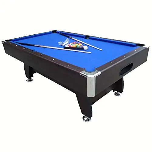 `6FT MDF Pool Billiard Table with Full Accessory Set Auto Ball Return Indoor 8-Ball Game Table for Home Recreation Club`