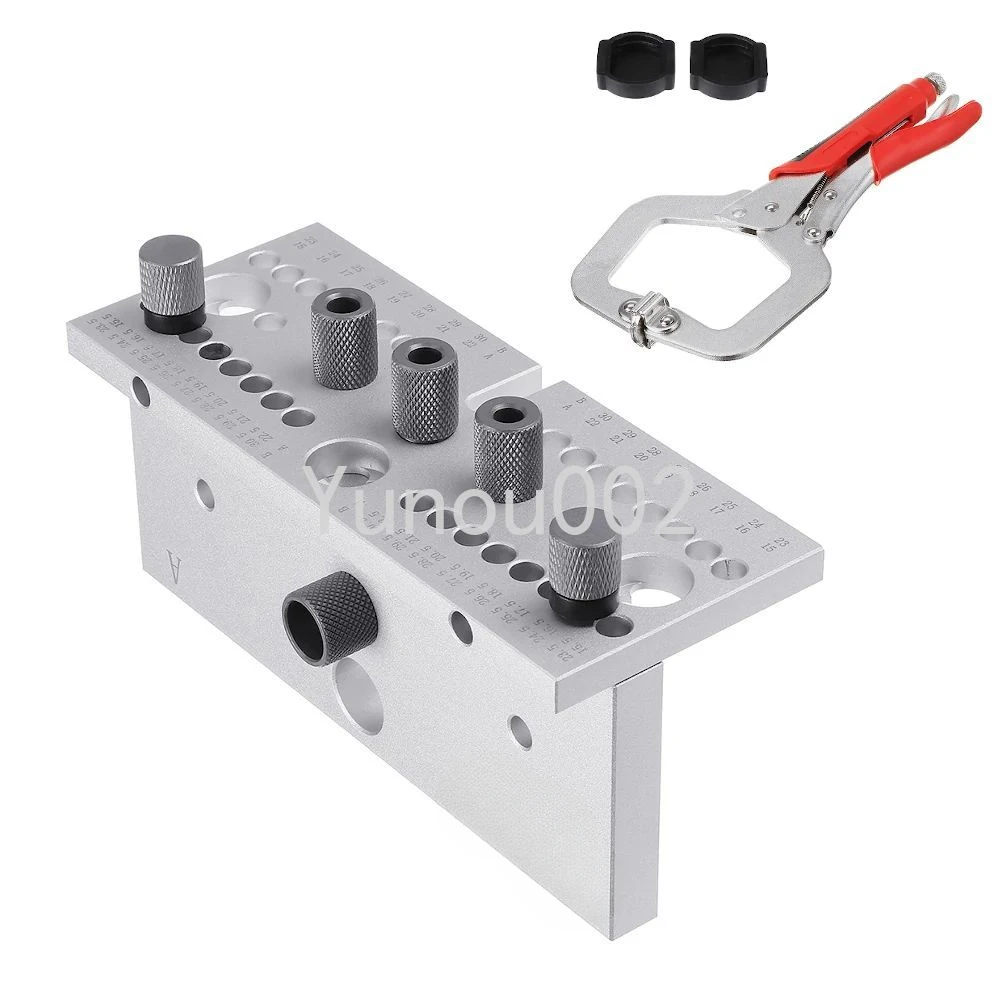 Woodworking 2 in 1 Drill Puncher Cross Oblique Flat Head Screw Jig Bed Cabinet Punch Locator