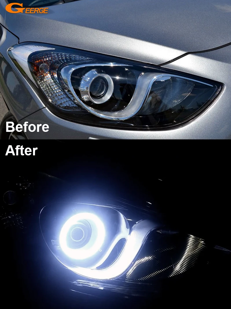 Dla HYUNDAI I30 GD 2011 2012 2013 2014 2015 2016 Światło dzienne Doskonałe Ultra Jasne COB Led Angel Eyes Kit Halo Rings — zdjęcie 2