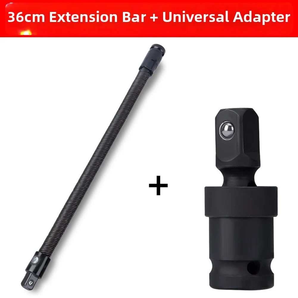 

12 Inch Flexible Socket Extension Bar 1/2 Drive Shaft Rod For Tight Spaces Deep Engine Repair Automotive Power Tool Accessories