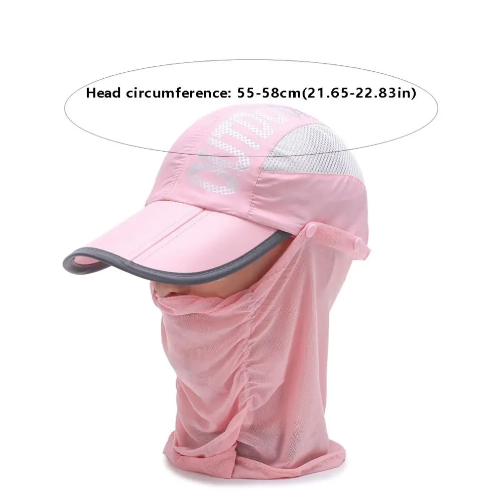 냉각 속건 모자 자외선 차단 모자 햇빛 가리개 넥 커버 넓은 챙 야구 모자 아이스 실크 자외선 차단 얼굴 가리개 남성용