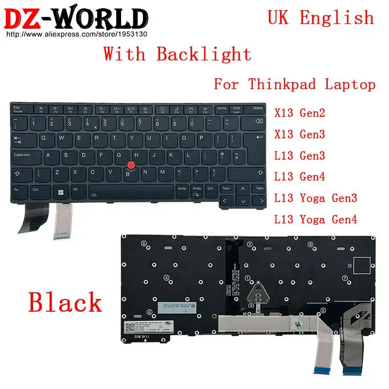 Thinkpad L13 i5-1135G7 16G+512g 英文字キーボード Laptop Keyboard For Lenovo ThinkPad X13 Gen 1, L13 Gen 2, L13 Yoga