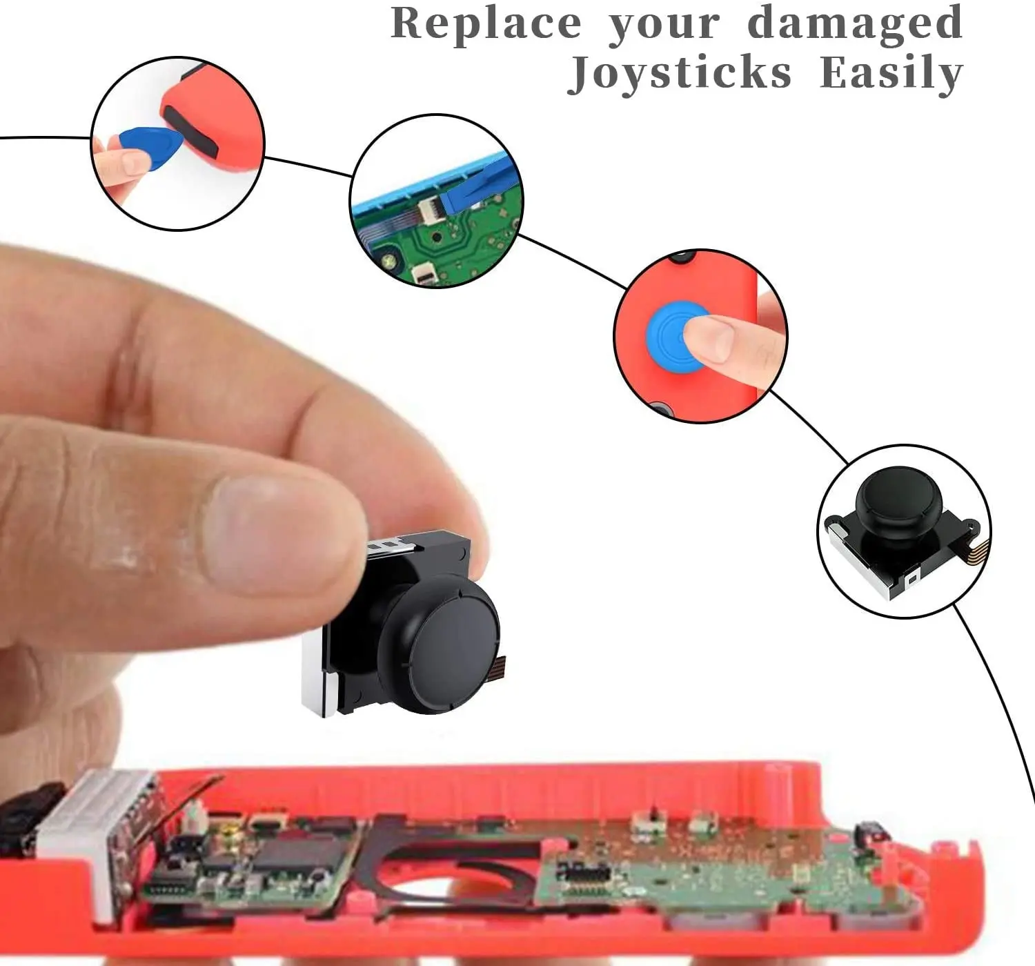 28 in 1 NS Joycon Joystick Replacement Repair Kit Left & Right Slider Metal Buckles For Nintend Switch Lite/Oled Accessories