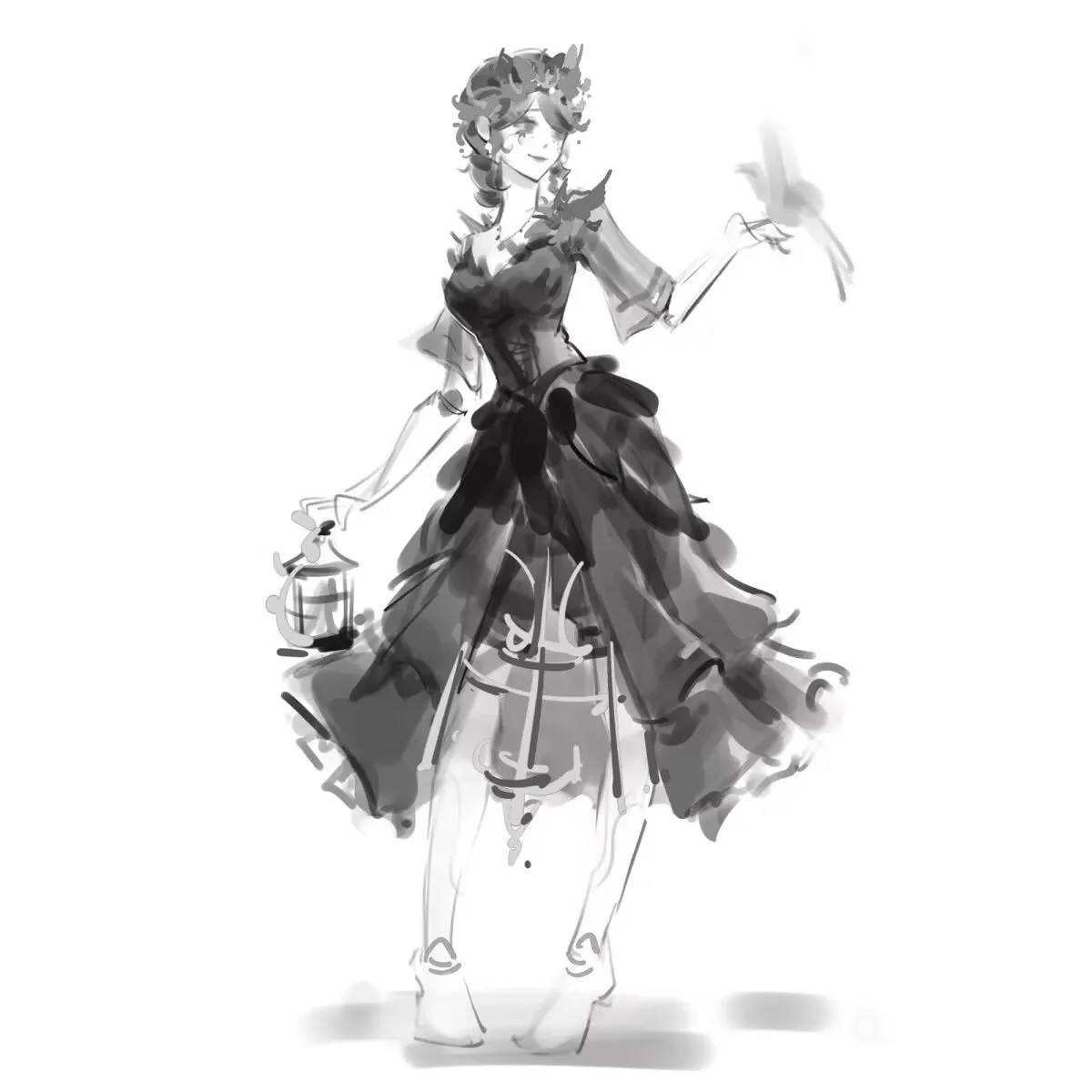 "Identity V" قطعة زخرفية بسيطة على شكل غسيل الحبر الراقية "Air Force Gardener Reporter" علامة واقفة من الأكريليك عالي الجودة #3